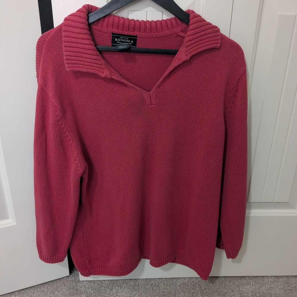 Sonoma Women's V-Neck Sweater in Rose